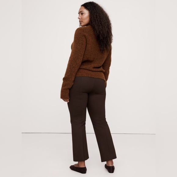 NWT! Banana Republic Chocolate Ganache Brown Crop Flare Everywhere Ponte Pant 🤎 - Picture 5 of 11